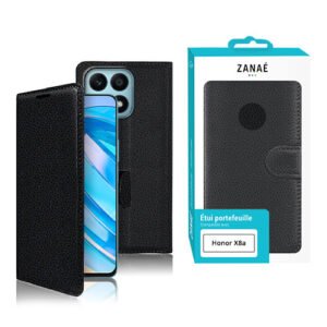 Etui Portefeuille Zanae pour Honor X8a, Noir