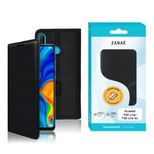 Etui Portefeuille Zanae pour Huawei P30 Lite / P30 Lite XL, Noir