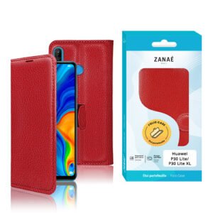 Etui Portefeuille Zanae pour Huawei P30 Lite / P30 Lite XL, Rouge
