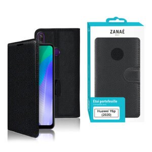 Etui Portefeuille Zanae pour Huawei Y6p (2020), Noir
