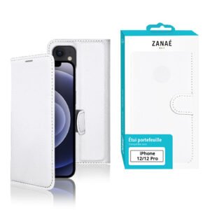 Etui Portefeuille Zanae pour iPhone 12 / 12 Pro, Blanc