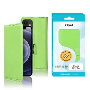 Etui Portefeuille Zanae pour iPhone 12 / 12 Pro, Vert