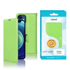 Etui Portefeuille Zanae pour iPhone 12 Mini, Vert