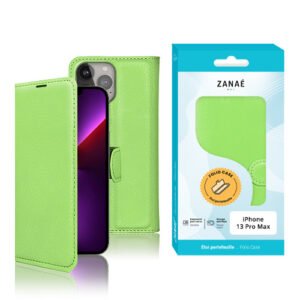 Etui Portefeuille Zanae pour iPhone 13 Pro Max, Vert
