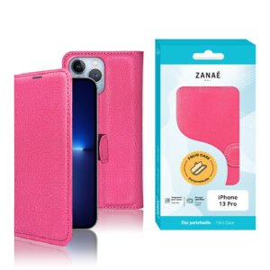 Etui Portefeuille Zanae pour iPhone 13 Pro, Fushia