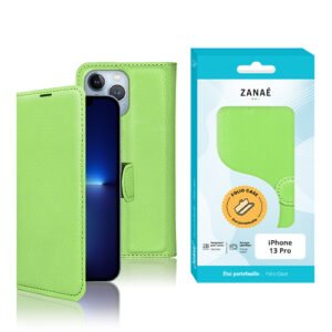 Etui Portefeuille Zanae pour iPhone 13 Pro, Vert