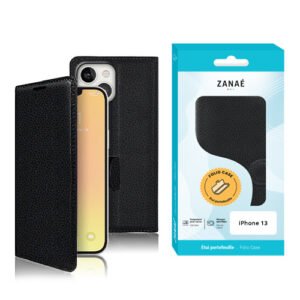 Etui Portefeuille Zanae pour iPhone 13, Noir