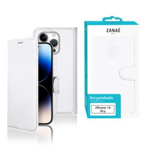 Etui Portefeuille Zanae pour iPhone 14  Pro, Blanc