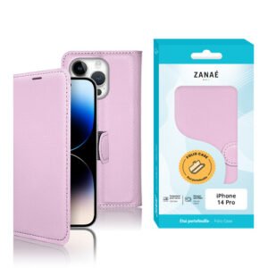 Etui Portefeuille Zanae pour iPhone 14  Pro, Rose