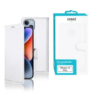 Etui Portefeuille Zanae pour iPhone 14 Plus, Blanc