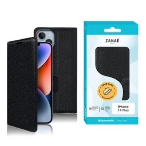 Etui Portefeuille Zanae pour iPhone 14 Plus, Noir