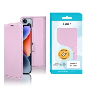 Etui Portefeuille Zanae pour iPhone 14 Plus, Rose