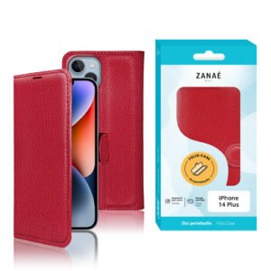 Etui Portefeuille Zanae pour iPhone 14 Plus, Rouge