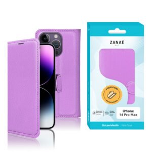 Etui Portefeuille Zanae pour iPhone 14 Pro Max, Violet