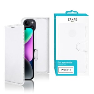 Etui Portefeuille Zanae pour iPhone 14, Blanc
