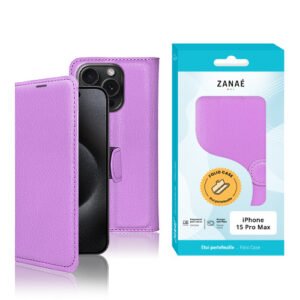 Etui Portefeuille Zanae pour iPhone 15 Pro Max, Violet