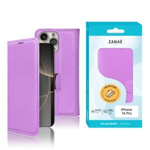 Etui Portefeuille Zanae pour iPhone 16 Pro, Violet