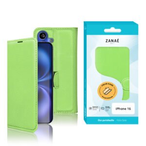 Etui Portefeuille Zanae pour iPhone 16, Vert