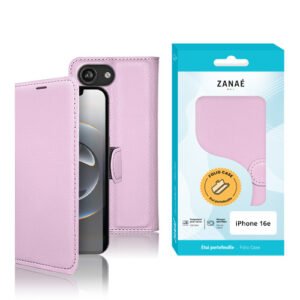 Etui Portefeuille Zanae pour iPhone 16e, Rose