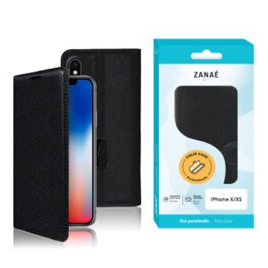 Etui Portefeuille Zanae pour iPhone X / XS, Noir