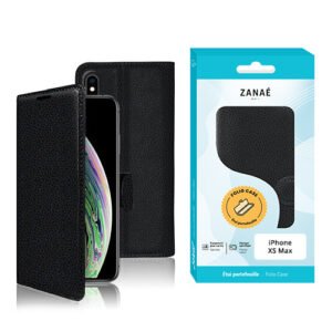 Etui Portefeuille Zanae pour iPhone XS Max, Noir