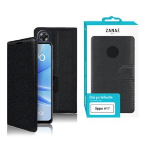 Etui Portefeuille Zanae pour Oppo A17, Noir