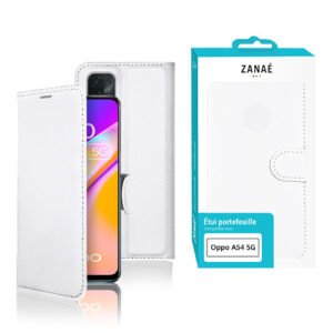Etui Portefeuille Zanae pour Oppo A54  5G / A74 5G / A93 / Oneplus Nord N200 5G, Blanc