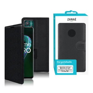 Etui Portefeuille Zanae pour Realme 9 5G / 9 Pro / Oneplus Nord CE 2 Lite 5G, Noir