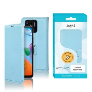 Etui Portefeuille Zanae pour Redmi 10C, Bleu clair
