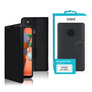 Etui Portefeuille Zanae pour Samsung Galaxy A11 / M11, Noir
