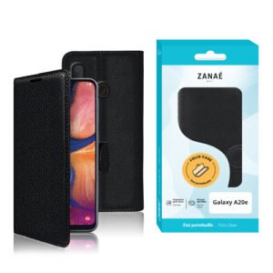Etui Portefeuille Zanae pour Samsung Galaxy A20e, Noir
