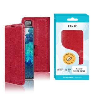 Etui Portefeuille Zanae pour Samsung Galaxy S20 FE 4G / 5G, Rouge