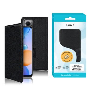 Etui Portefeuille Zanae pour Xiaomi Redmi 10 5G / Note 11E / 11 Prime 5G, Noir