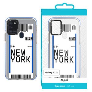 Coque billet d'avion  - NEW YORK pour Galaxy A21s, Transparent