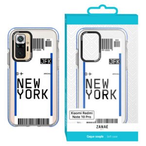 Coque billet d'avion - NEW YORK pour Redmi Note 10 Pro, Transparent