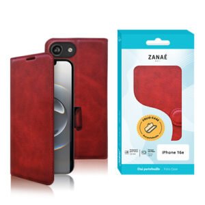 Portefeuille Zanae Columbia pour iPhone 16e, Rouge