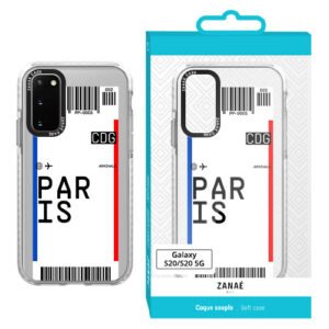 Coque billet d'avion - PARIS pour Galaxy S20, Transparent