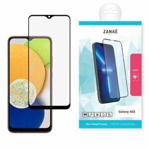 Verre trempe Full Cover pour Galaxy A03, Noir