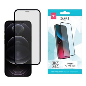 Verre trempe Full Cover pour iPhone 12 Pro Max, Noir