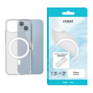 Coque compatible MagSafe pour iPhone 14 Plus, Transparent