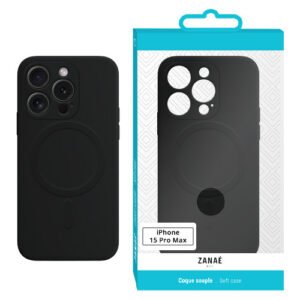 Coque compatible MagSafe pour iPhone 15 Pro Max, Noir
