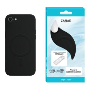 Coque compatible MagSafe pour iPhone 8 / SE (2020) / SE (2022), Noir
