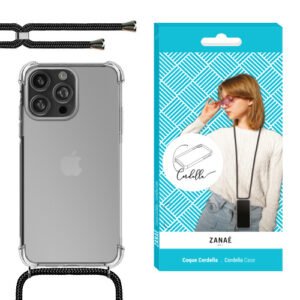 Coque Cordella avec cordon pour iPhone 16 Pro Max, Transparent