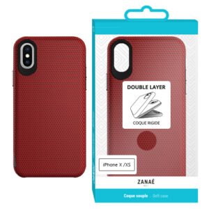 Coque Double Layer pour iPhone X / XS, Rouge