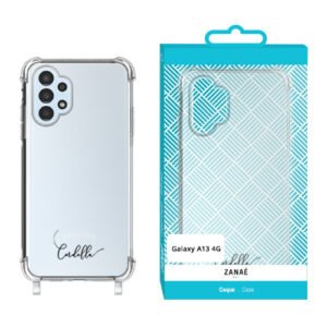 Coque imprimee logo Cordella avec anneaux integres pour Galaxy A13 4G, Transparent