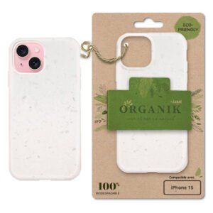 Coque Organik pour iPhone 15, Blanc