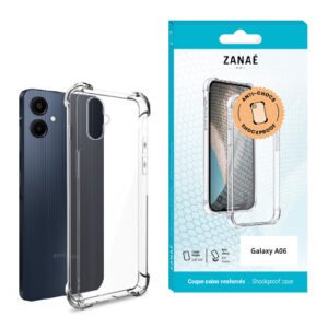 Coque Silicone transparent avec coins renforces pour Galaxy A06, Transparent