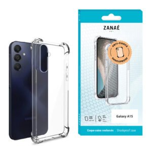 Coque Silicone transparent avec coins renforces pour Galaxy A15, Transparent