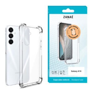 Coque Silicone transparent avec coins renforces pour Galaxy A16, Transparent