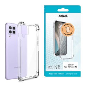 Coque Silicone transparent avec coins renforces pour Galaxy A22 4G / M22 4G, Transparent